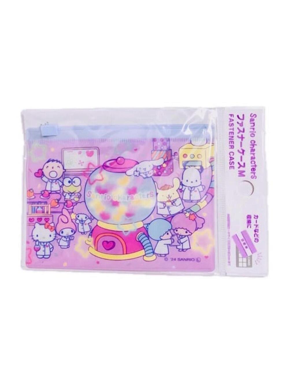 Sanrio Fastener Case, Kuromi Melody Hello Kitty Storage Flat Pouch Gumball Cute
